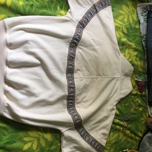 Amazing International Male sweatshirt. Gorgeous cream color w woven yoke, logo